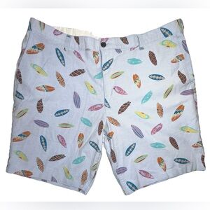 Dockers Shorts Mens Size 40 Light Blue Surfboard Print Chino Beach Vacation Prep